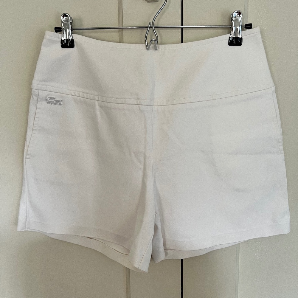 Lacoste cotton white shorts